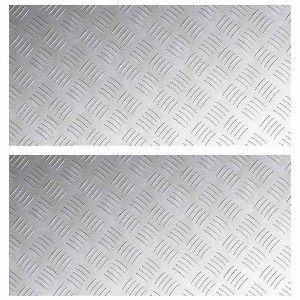 vidaXL Schodové nášlapy 2 ks 80 x 40 cm Stříbrná Hliník Obdélníkový