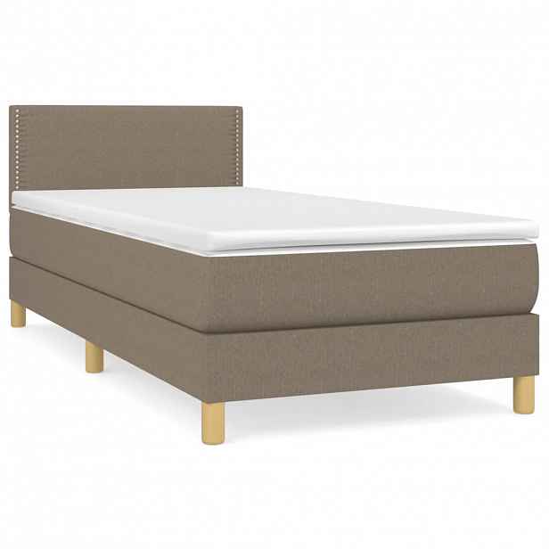 vidaXL Box spring postel s matrací taupe 90x190 cm textil