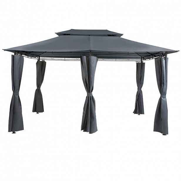 Beliani ZAHRADNÍ PAVILON Ocel grafitově šedý 300/400 cm Colos