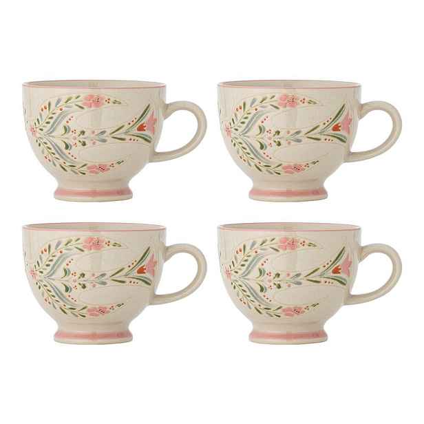 Bílé keramické hrnky v sadě 4 ks 400 ml Rosalynde – Bloomingville