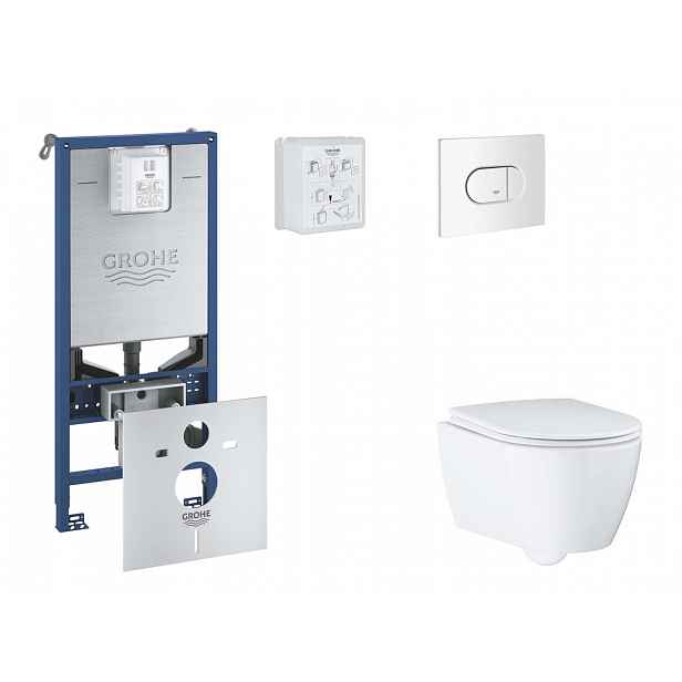 Grohe Rapid SLX - Set předstěnové instalace, klozetu, sedátka SoftClose a tlačítka Arena Cosmopolitan, alpská bílá SANI11BB3116