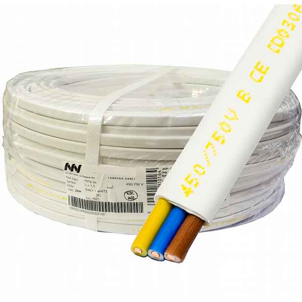 Plochý kabel YDYp 3x1,5mm Cu 750V 3x1,5 450/750V měděný drát 25m