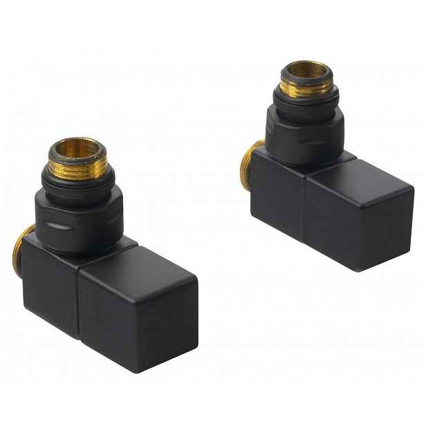 Sapho Cube - Připojovací sada ventilů ruční rohová, černá mat CP4510BS