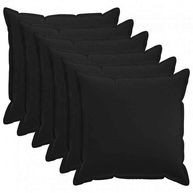 vidaXL Povlak na polštář 6 pcs HOUTEN Černá 80 x 80 cm Falešný len