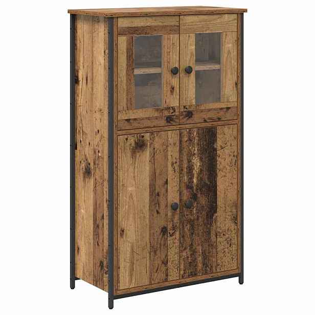vidaXL Vysoký bufet Staré dřevo 62 x 32 x 106,5 cm Kompozitní dřevo