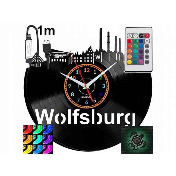 Wolfsburg Dárek Originální dekorace do domu Hodiny z vinylové desky