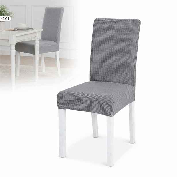 Sada 6 ks potahů na židle Potah na židli Šedý Elastický