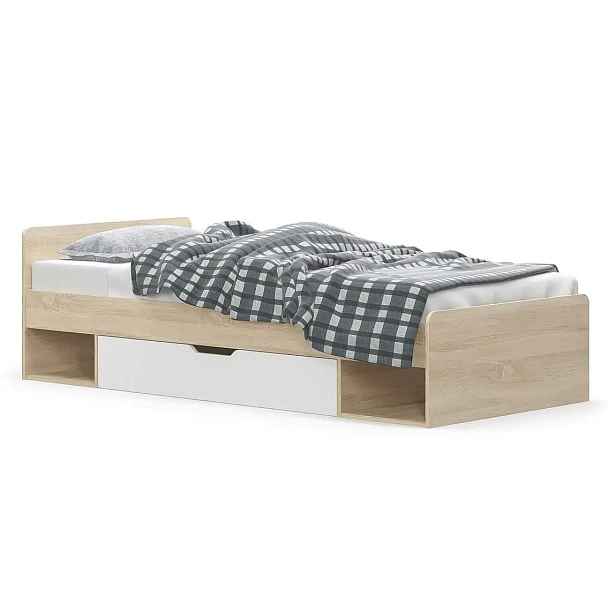 Casarredo Postel se zásuvkou TIPS dub sonoma/bílá mat