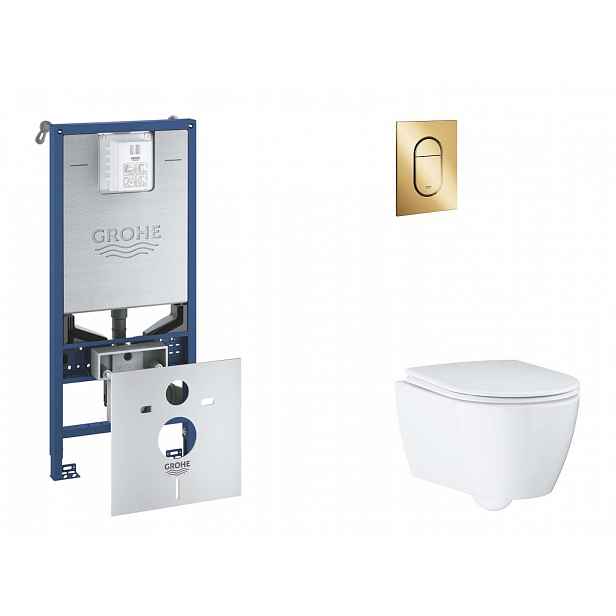Grohe Rapid SLX - Set předstěnové instalace, klozetu, sedátka SoftClose a tlačítka Arena Cosmopolitan S, Cool Sunrise SANI11BB4120