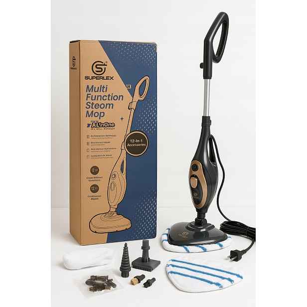 Parní mop 12v1 napařovací Superlex SSP002DE 1500 W na podlahy a spáry 380 ml set
