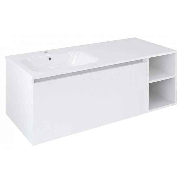 Sapho Lorea - Umyvadlová skříňka 120x46x52 cm, 1x zásuvka, levá, matná bílá LE090-3131-L-04