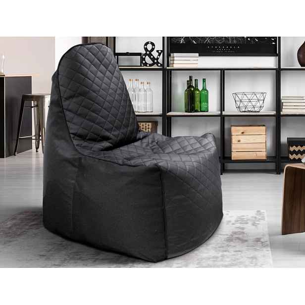 Sedací pytel Gamer Nest, černá látka/černá ekokůže