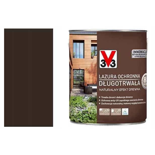 V33 Ochranná Lazura Dlouhotrvající 8 Let palisandr 2,5 l