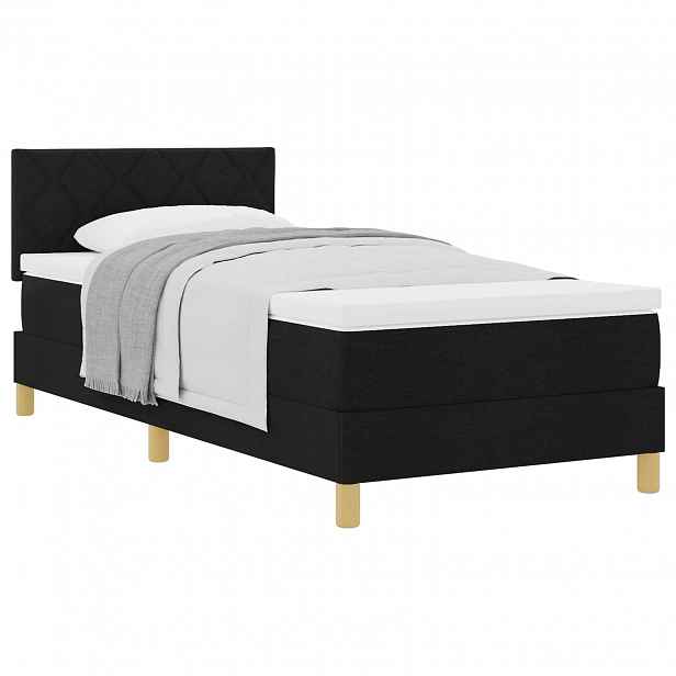 vidaXL Postel s boxspringem s polštářem Černá 90 x 190 cm textil