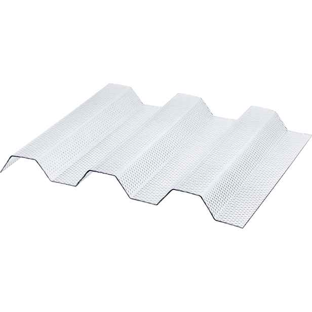Deska polykarbonátová trapézová TOPLIGHT T 76/18 microprisma 2UV čirá 1,2×1 060×4 000 mm