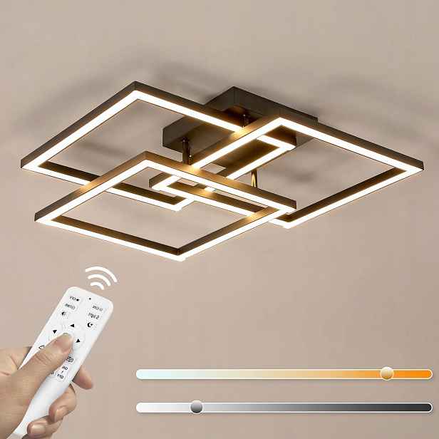 Led stropní svítidlo lustr černý moderní stmívatelný s dálkovým ovládáním 40W