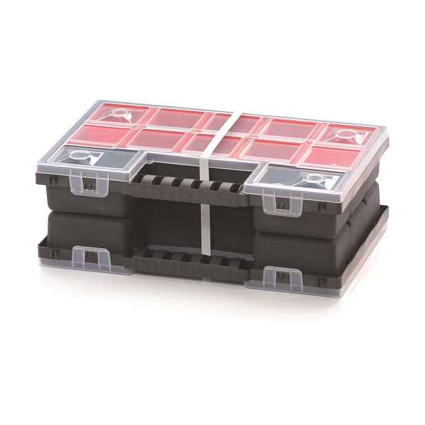 Prosperplast Organizér ZERGOB DUO 28,7 x 18,6 x 10 cm černo-červený