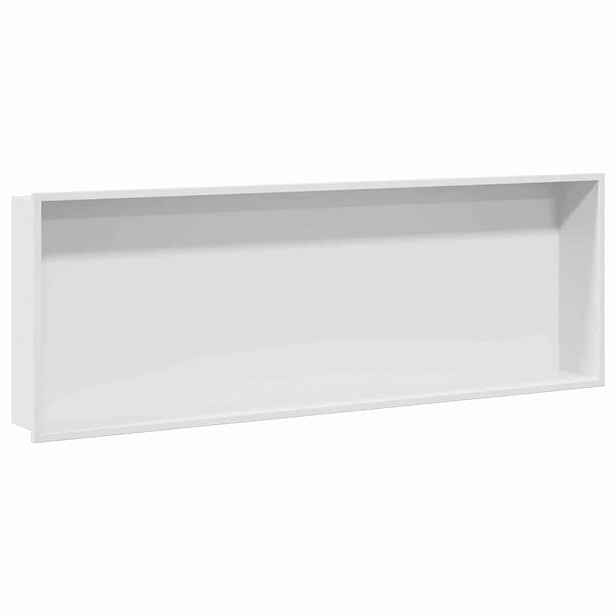 vidaXL Sprchový nik Bílá 90 x 30 x 9,5 cm Nerezová ocel