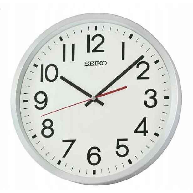 Stříbrný Kovový Kulatý Japonský Hodinový Stroj Seiko QXA861S 30 cm Netyká