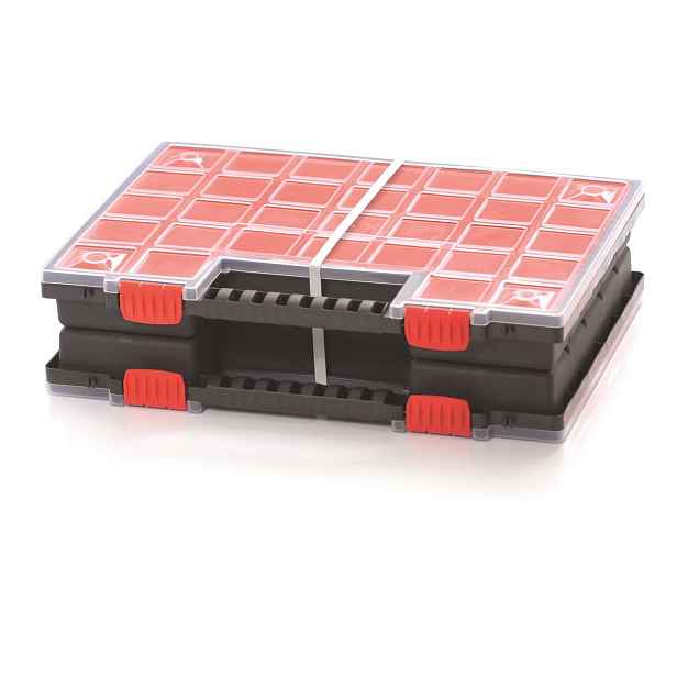 Prosperplast Organizér ZERGOB DUO 39,9 x 30,3 x 10 cm černo-červený