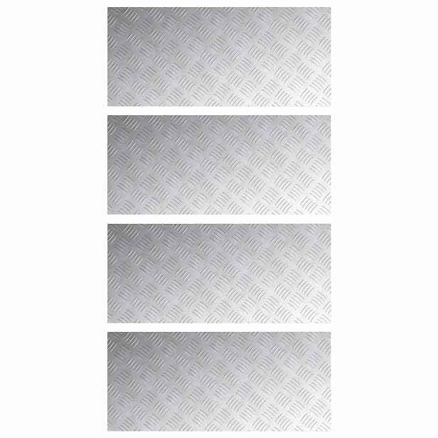 vidaXL Schodové nášlapy 4 ks 90 x 40 cm Stříbrná Hliník Obdélníkový