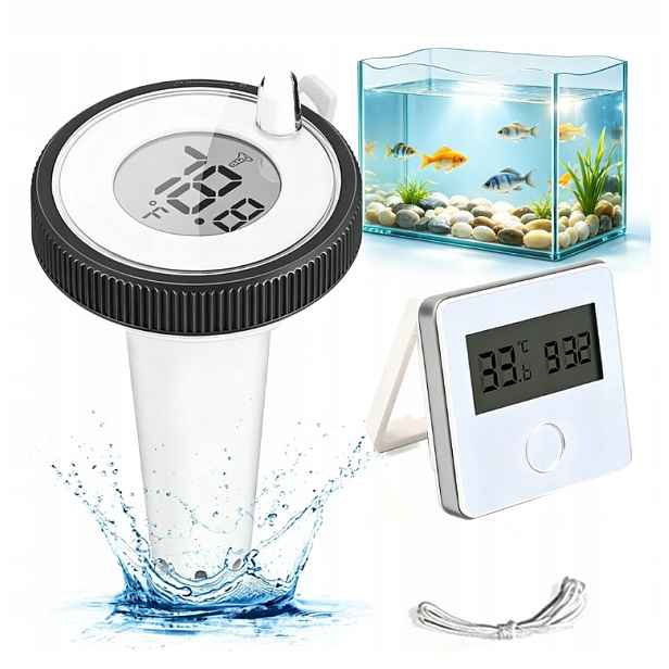 Vodotěsný Plovoucí Bazénový Teploměr LCD Pro Jezírka A Bazény