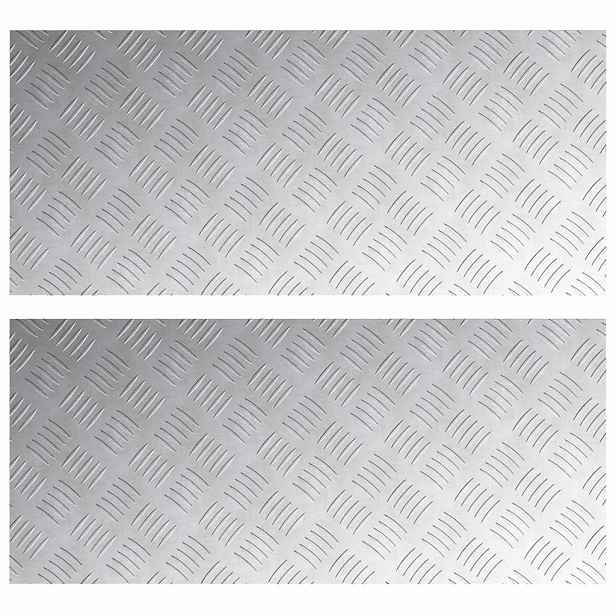 vidaXL Schodové nášlapy 2 ks 90 x 40 cm Stříbrná Hliník Obdélníkový