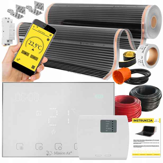 Set Fólie Vyhřívací Podložka Infračervená 26 m² 160 W