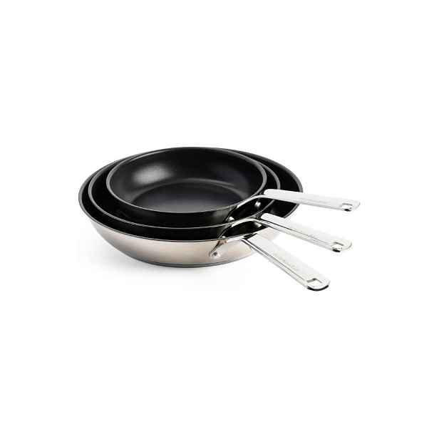 Sada Keramických Ocelových Pánví Kitchenaid Bez Obsahu Vody 20+24+28 CM