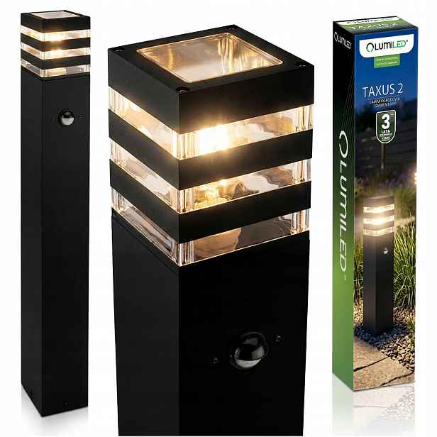 Stojací zahradní Led lampa 60cm s Pir senzorem pohybu, pro venkovní použití, patice E27