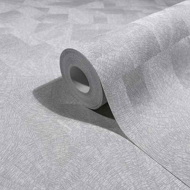 Světle šedá tapeta s ozdobným geometrickým vzorem, omyvatelná tapeta