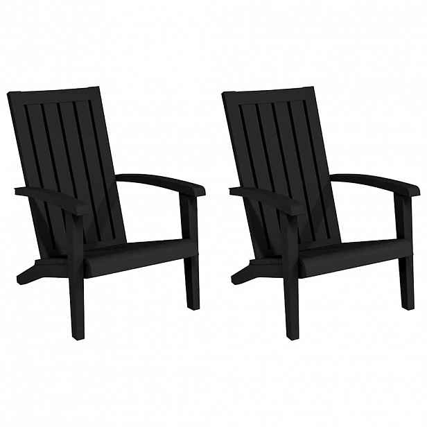 vidaXL Zahradní židle Adirondack 2 ks černé polypropylen