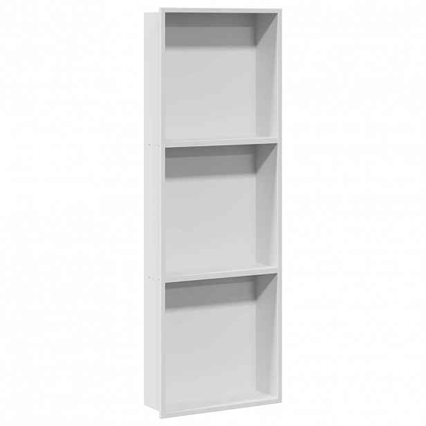 vidaXL Sprchový nik Bílá 90 x 30 x 9,5 cm Nerezová ocel