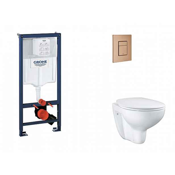 Grohe Rapid SL - Set předstěnové instalace, klozetu, sedátka SoftClose a tlačítka Skate Cosmopolitan, kartáčovaný Warm Sunset SANI11BB4123