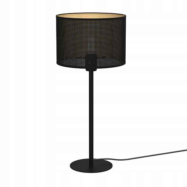 Loftová stolní lampa černá zlatá, síťované stínítko do ložnice 56 Luminex