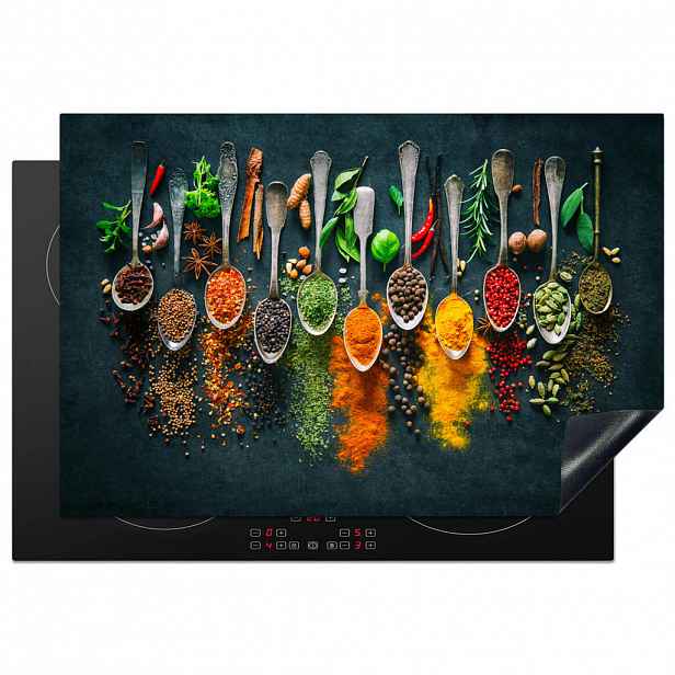 MuchoWow KRYT NA INDUKČNÍ DESKU Bylinky - koření - lžíce 76x51.5 cm