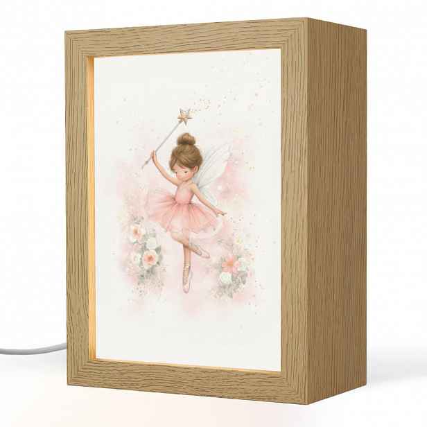 OnlyWow NOČNÍ LAMPIČKA Baletka - Víla - Květiny - Růžová 15x20 cm