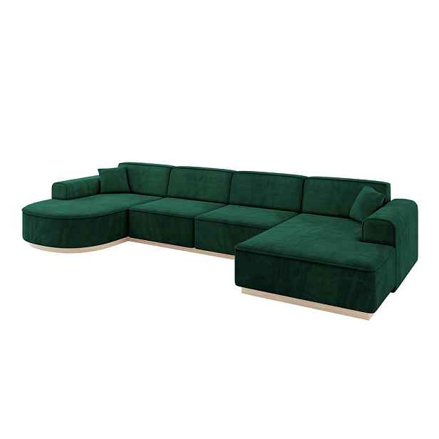 ALTDECOR SEDACÍ SOUPRAVA ve tvaru U ARRIO-U2 388x171x83 Zelená Velur