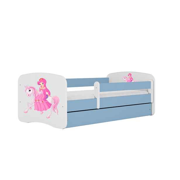 Kocot kids Dětská postel Babydreams princezna na koni modrá, varianta 80x160, bez šuplíků, bez matrace