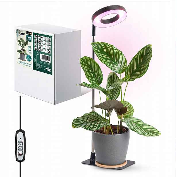 Led lampa pro rostliny podporující růst nastavitelná 5W 1300K Stmívatelná