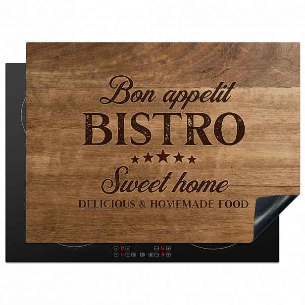MuchoWow KRYT NA INDUKČNÍ DESKU Citace - Bistro - Dobrou chuť - Sweet home - Textura dřeva 70x52 cm