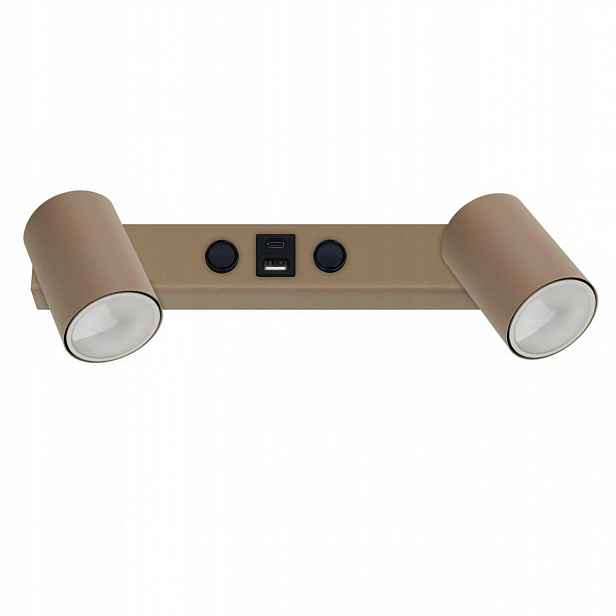 Nástěnná lampa Nex sabia béžová 2xGU10 s vypínačem a Usb Moderní Osvětlení