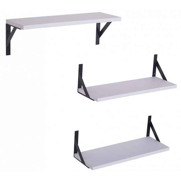 Sada 3 kusů polic Lamezia, bílá