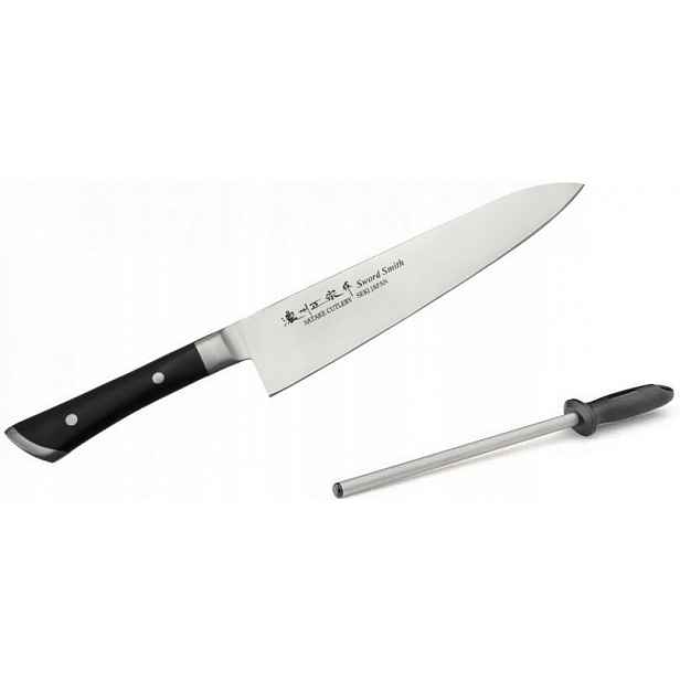 Sada nůž šéfa Satake Hiroki 21 cm diamantový brousek Taidea T0825D
