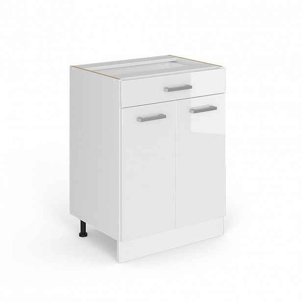 Vicco SPODNÍ SKŘÍŇKA KUCHYŇSKÉ LINKY R-Line Bílá vysoký lesk 60 cm se zásuvkou, bez pracovní desky