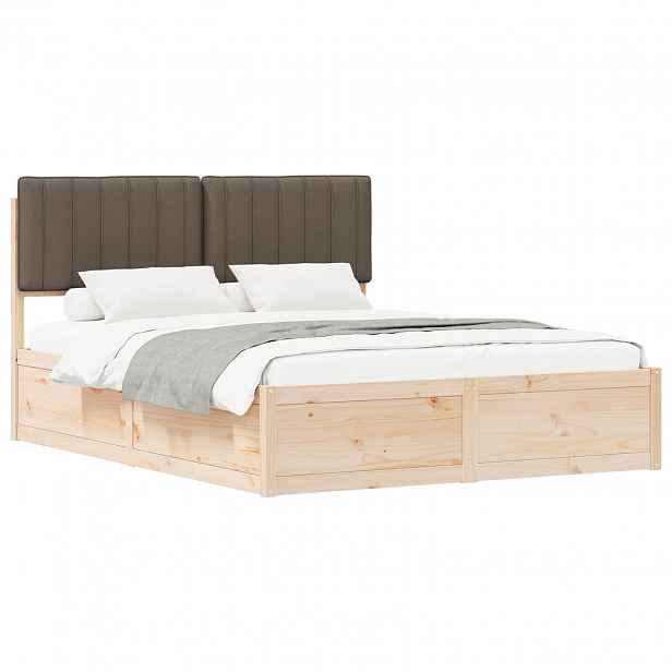 vidaXL Rám postele s čalouněným čelem s čelo Taupe 150 x 200 cm