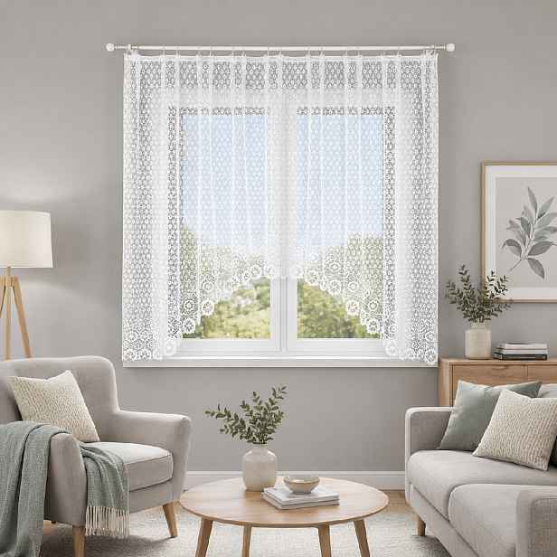 Dekorační oblouková krátká záclona na žabky FAUSTYNA 300x160 cm MyBestHome