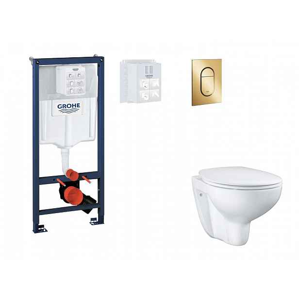 Grohe Rapid SL - Set předstěnové instalace, klozetu, sedátka SoftClose a tlačítka Arena Cosmopolitan S, Cool Sunrise SANI11BB4125