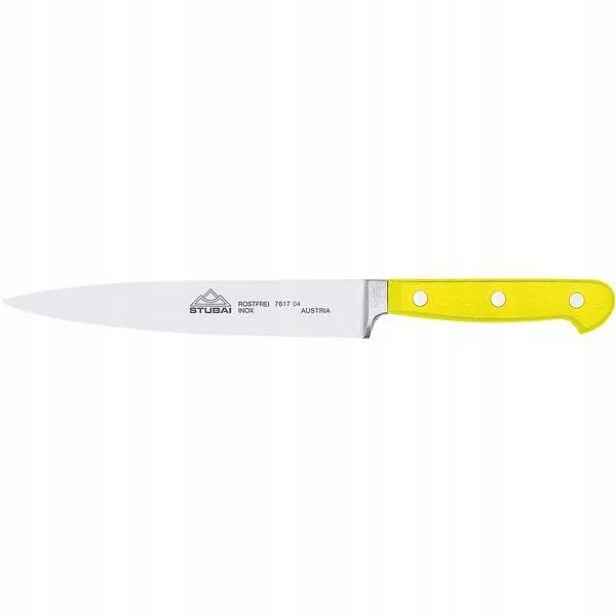 Nůž kuchyňský kovaný úzký žlutý čepel 21 cm Stubai