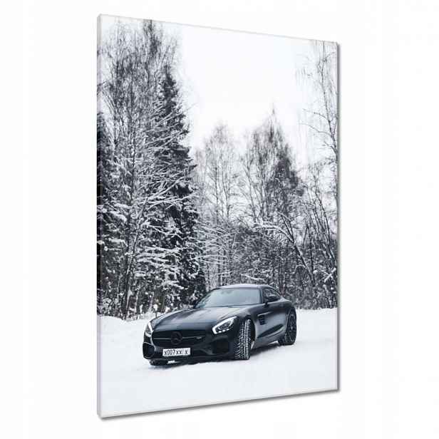 Obrazy 70x100 Černý Mercedes Zima